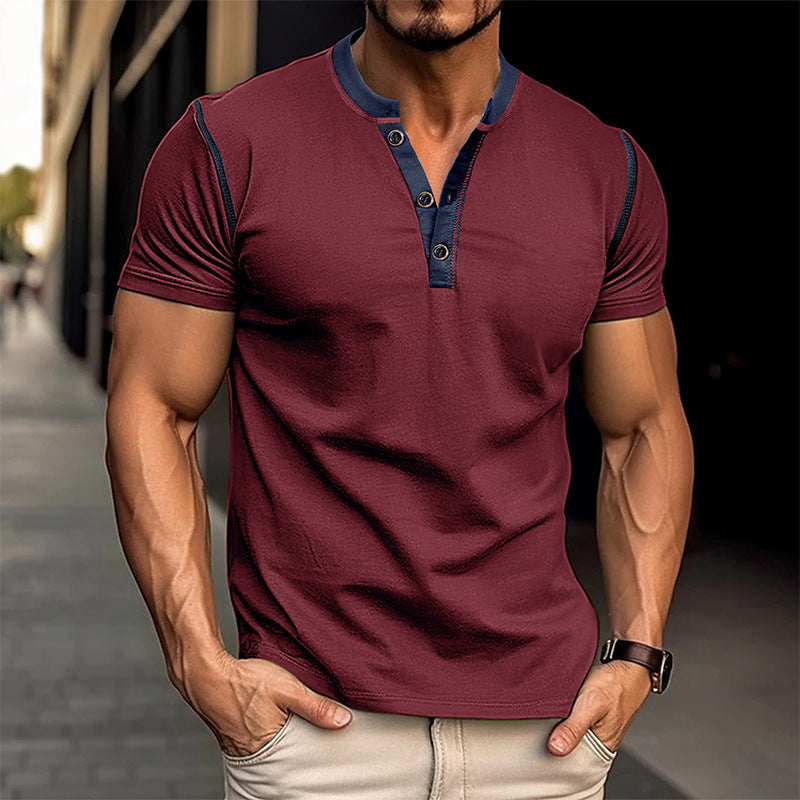 Men's Classic Button Cotton Breathable Henley Shirt