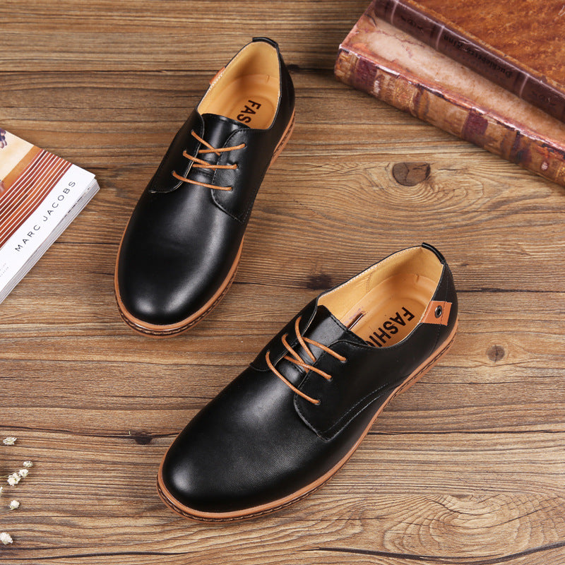 Mens Casual Lace-up Shoes, Classic Office Leather Shoes