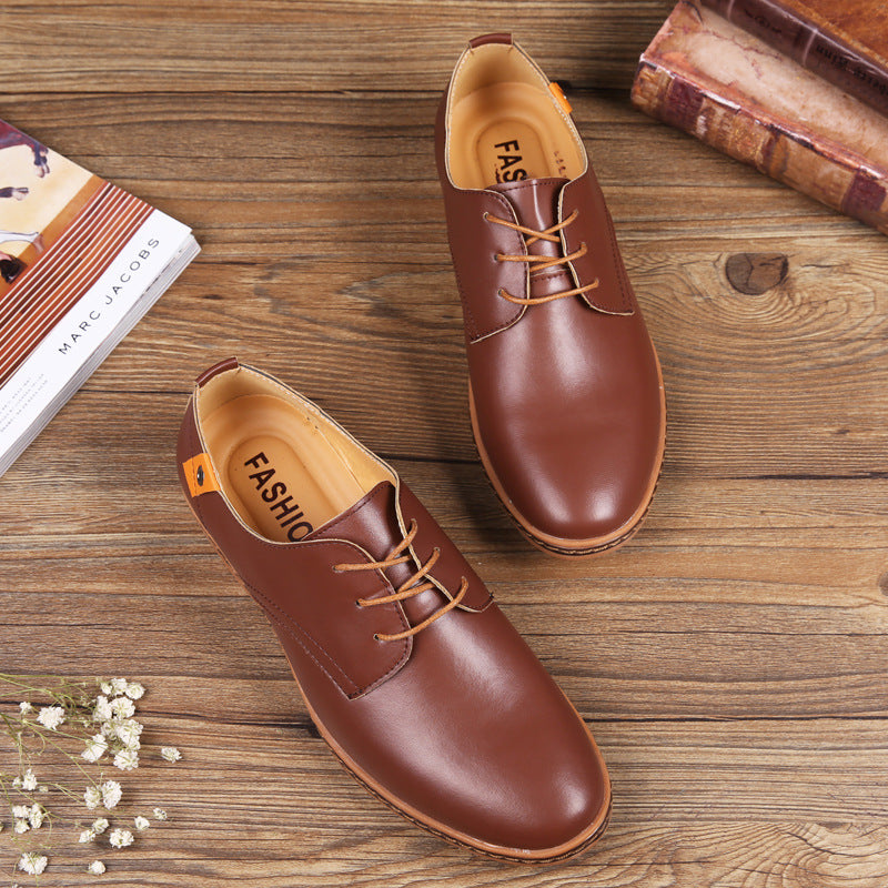 Mens Casual Lace-up Shoes, Classic Office Leather Shoes