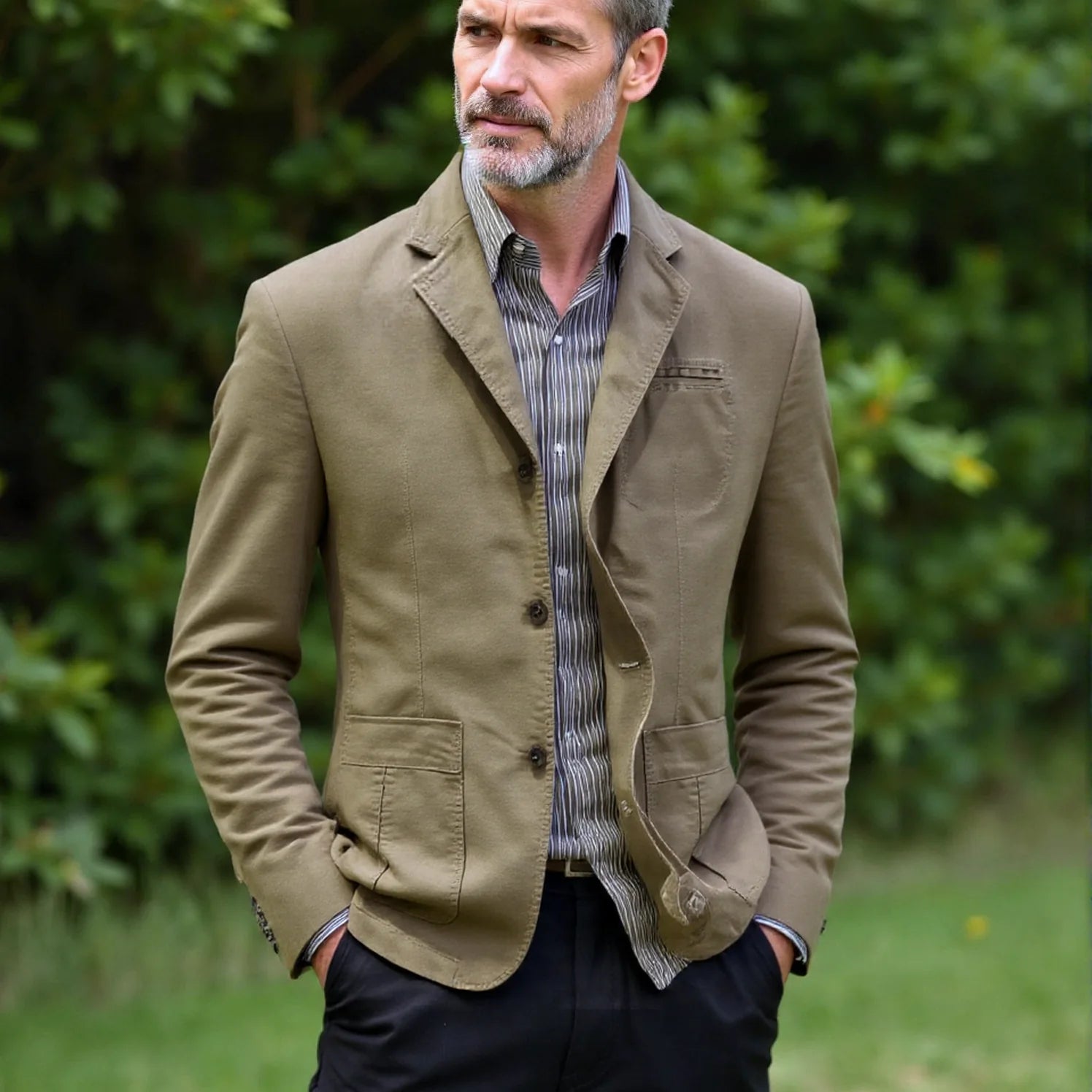 Men's 100% Cotton Slim Fit Blazer Jacket