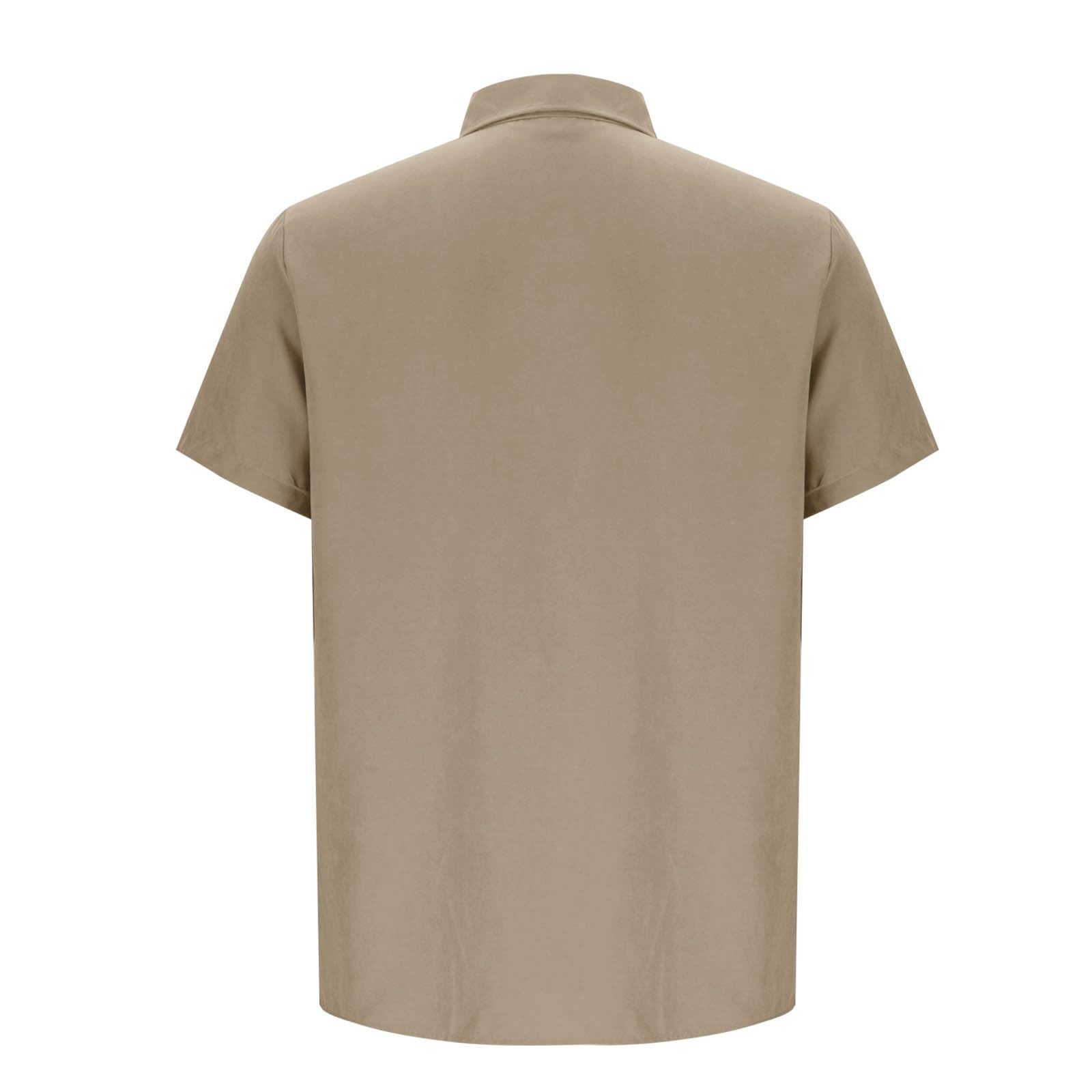 Men's Casual Solid Color Short Sleeves Work Shirt