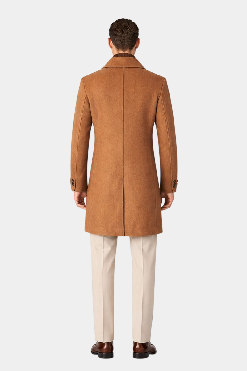 Wixese Double Breasted Slim-Fit Wool Coat