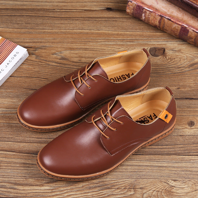 Mens Casual Lace-up Shoes, Classic Office Leather Shoes