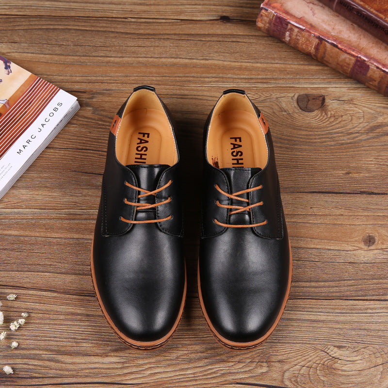 Mens Casual Lace-up Shoes, Classic Office Leather Shoes