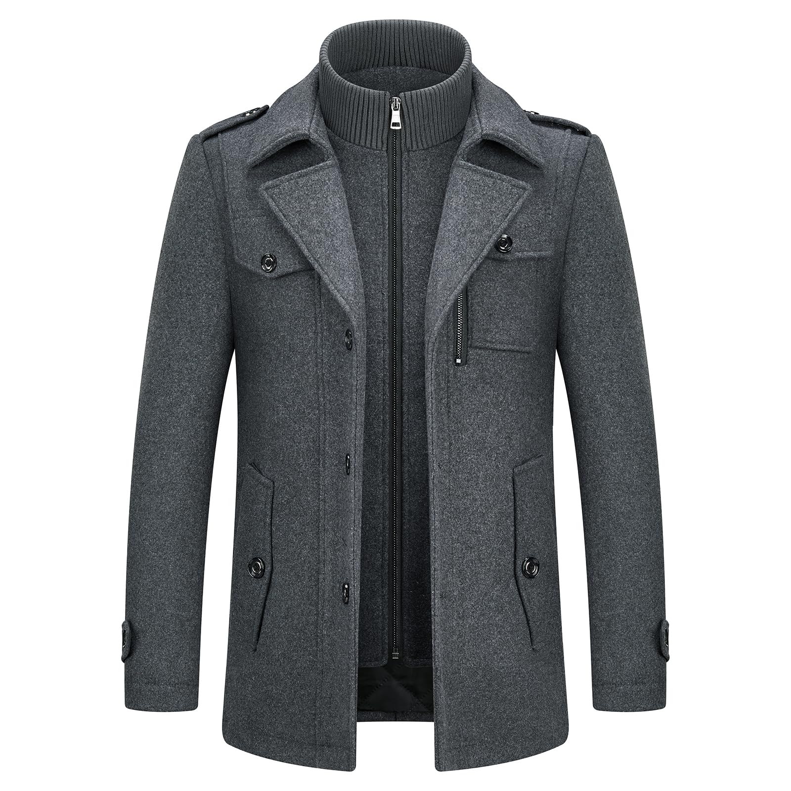 Men s Thick Business Casual Double Layer Wool Coat