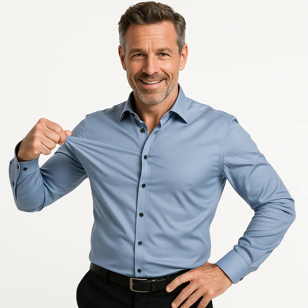 3 Pack Men's Elastic Dress Shirts, Slim Fit Long Sleeves Shirts