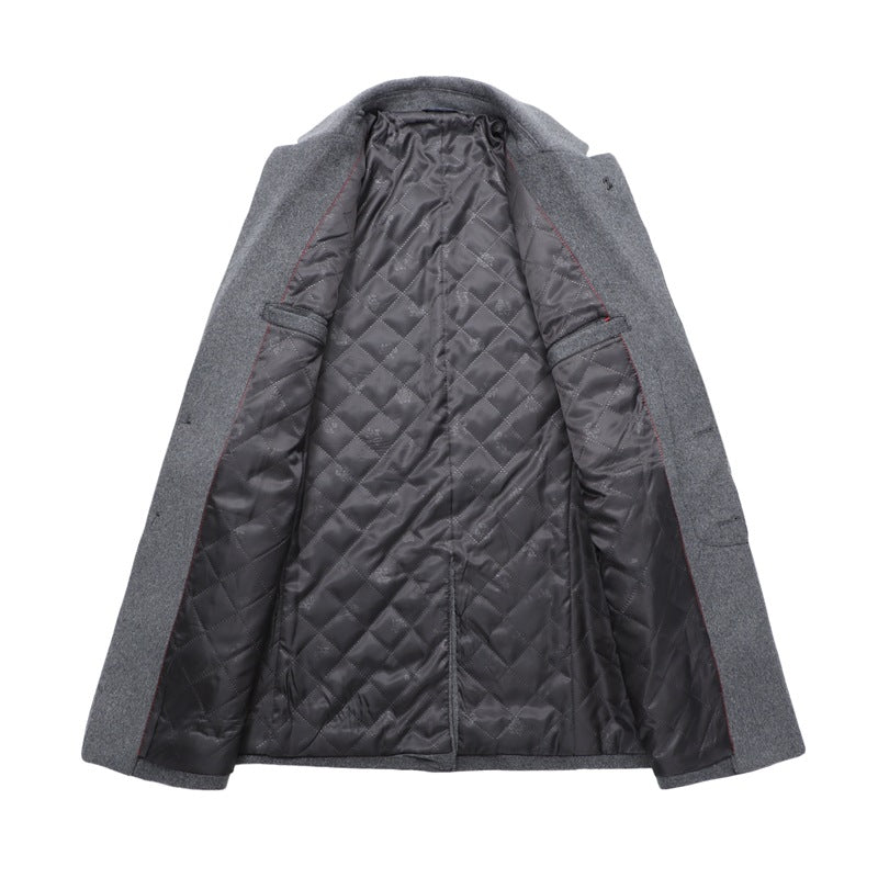 Men's Premium Business Long Wool Pea Coat