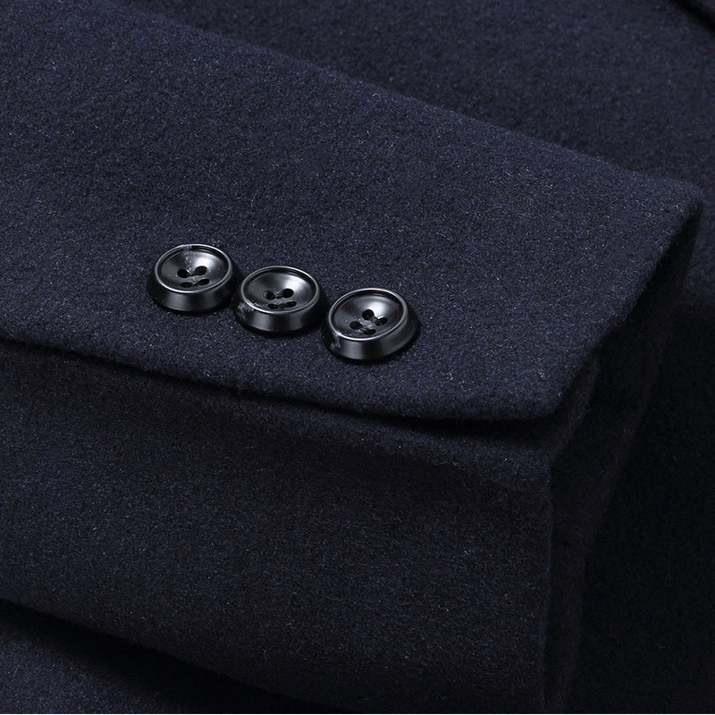 Winter Classic Business Wool Coat With Scarf