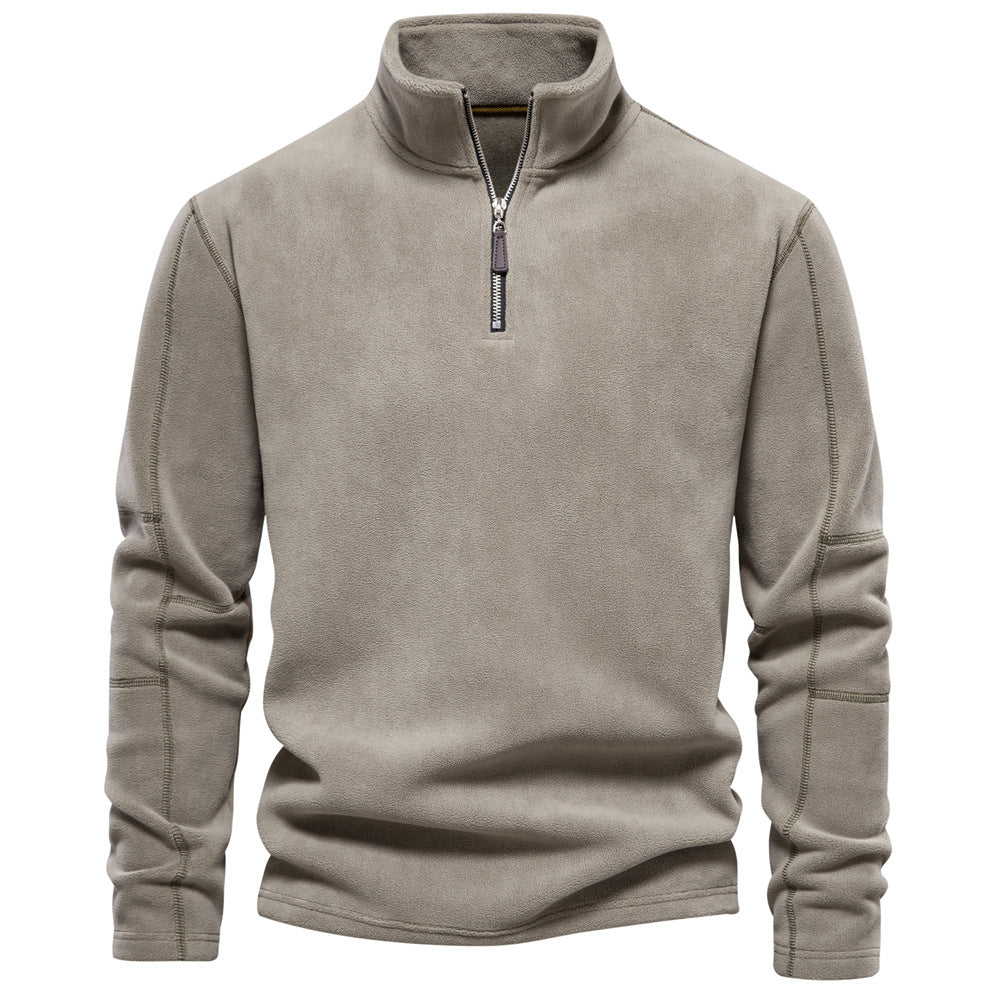 Men's Corduroy Stand Collar Classic-Fit Sweatshirt