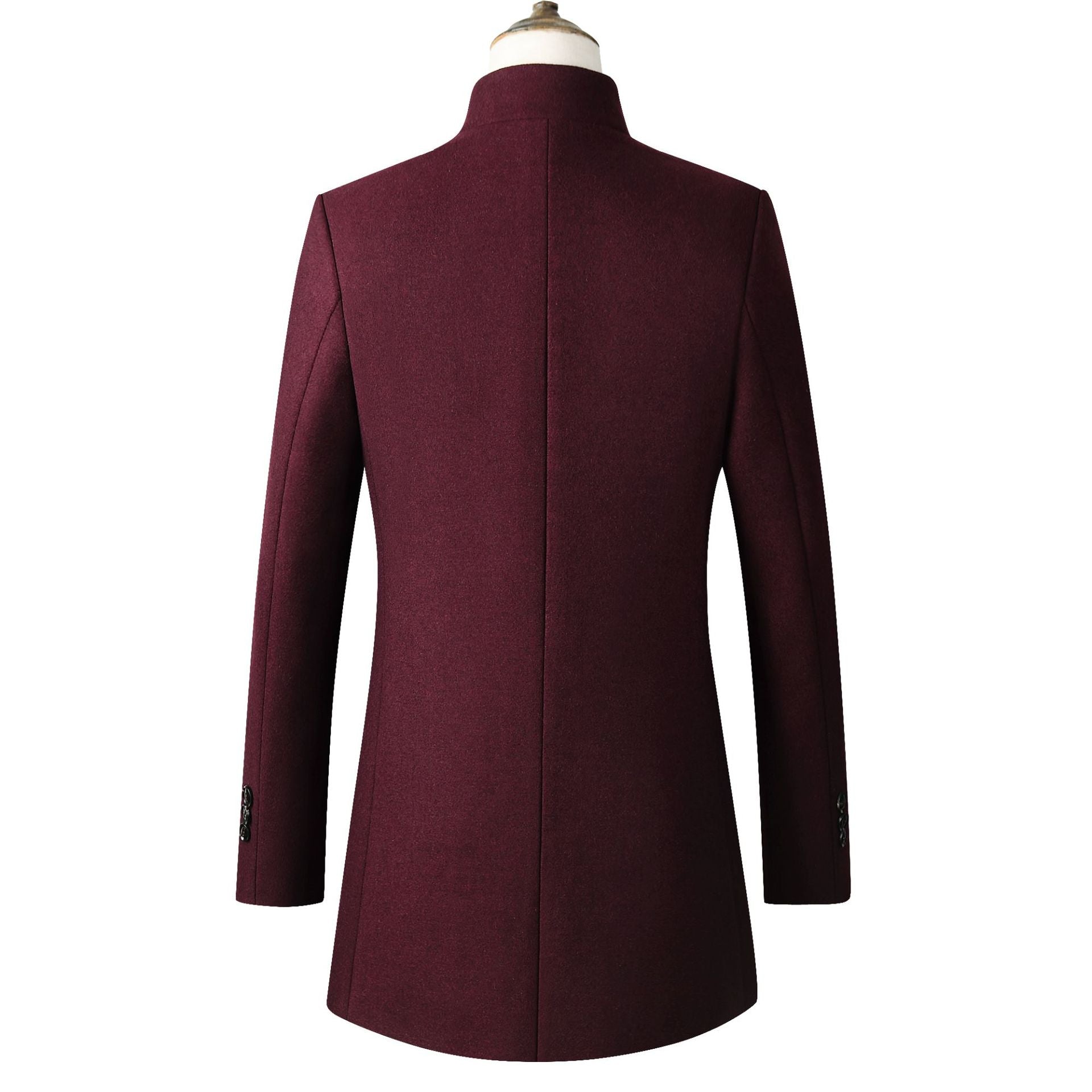 Men's Premium Thick Stand Collar Wool Coat