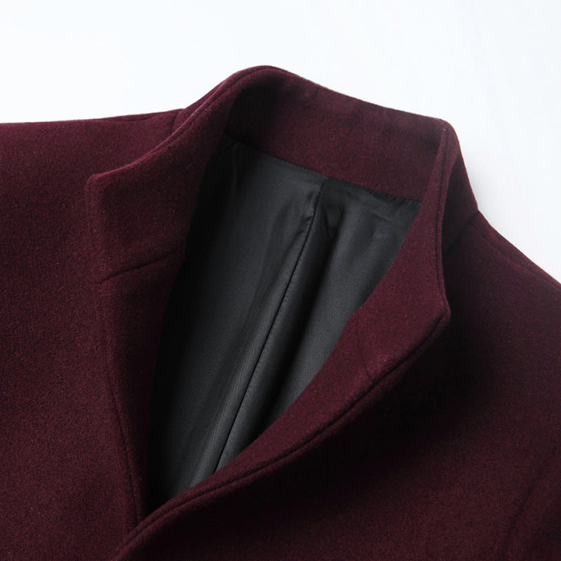 Men's Premium Thick Stand Collar Wool Coat