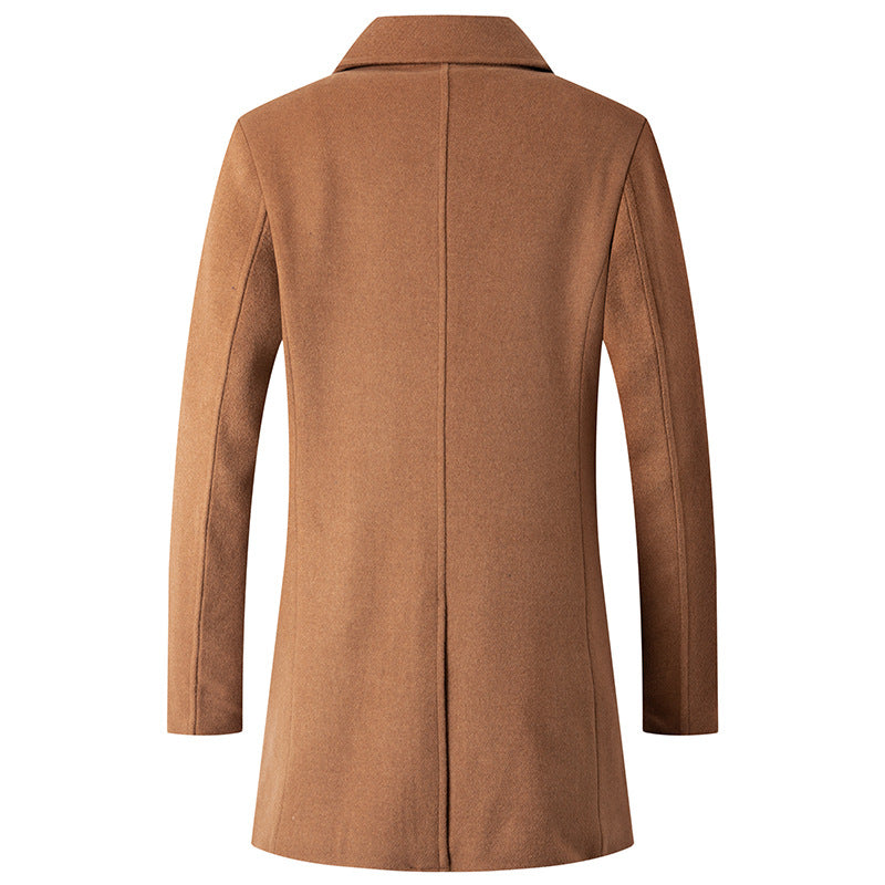 Men's Classic Double Breasted Wool Blend Pea Coat