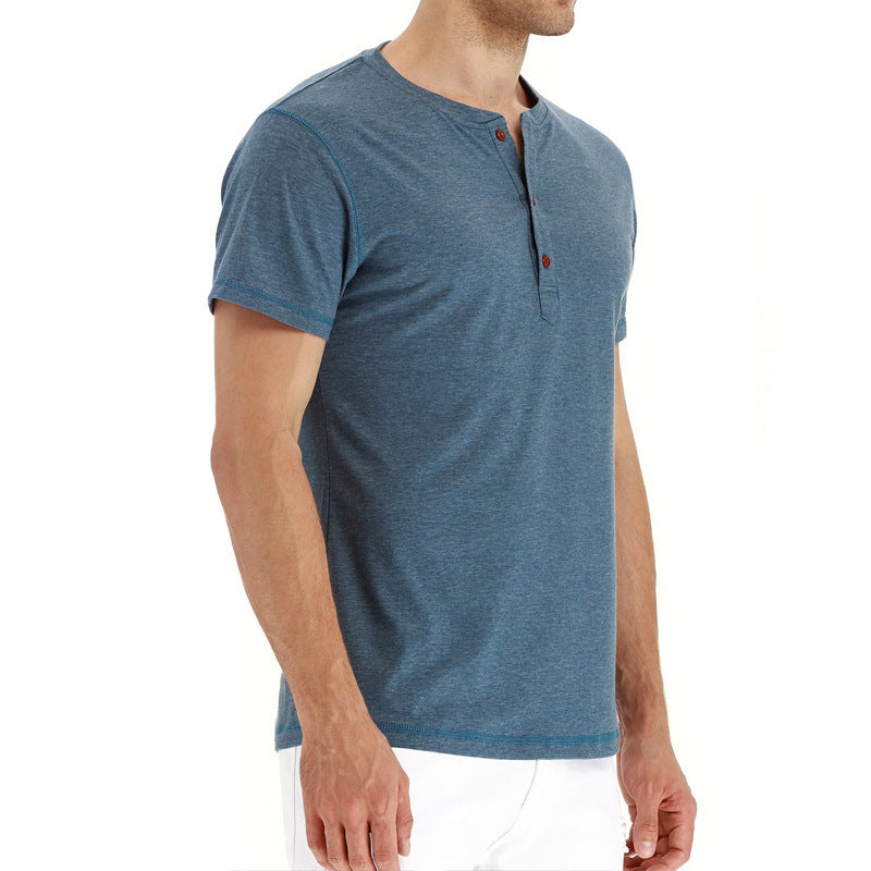 Men's Henley Fashion Casual Front Placket T-Shirts