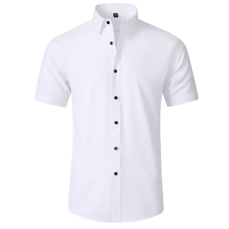 Men's Elastic Dress Shirts, Slim Fit Long Sleeves Shirt