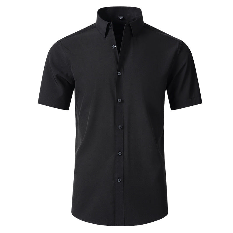 Men's Elastic Dress Shirts, Slim Fit Long Sleeves Shirt