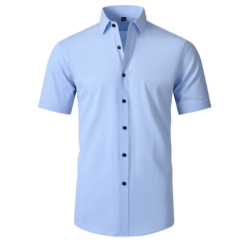 Men's Elastic Dress Shirts, Slim Fit Long Sleeves Shirt