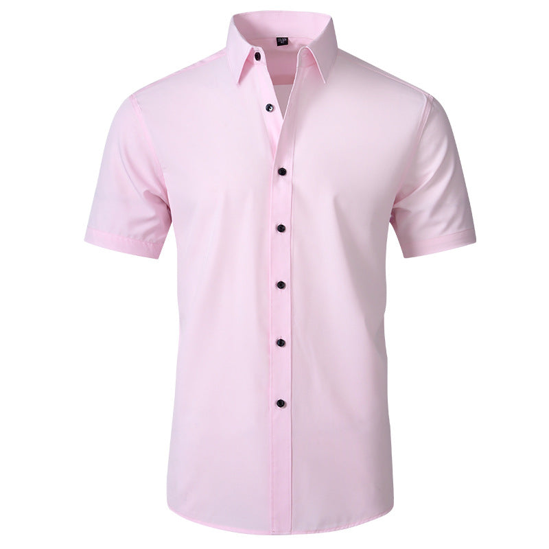 Men's Elastic Dress Shirts, Slim Fit Long Sleeves Shirt