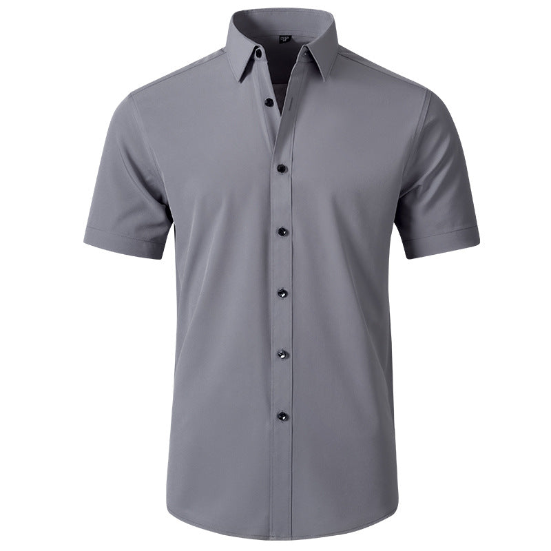 Men's Elastic Dress Shirts, Slim Fit Long Sleeves Shirt