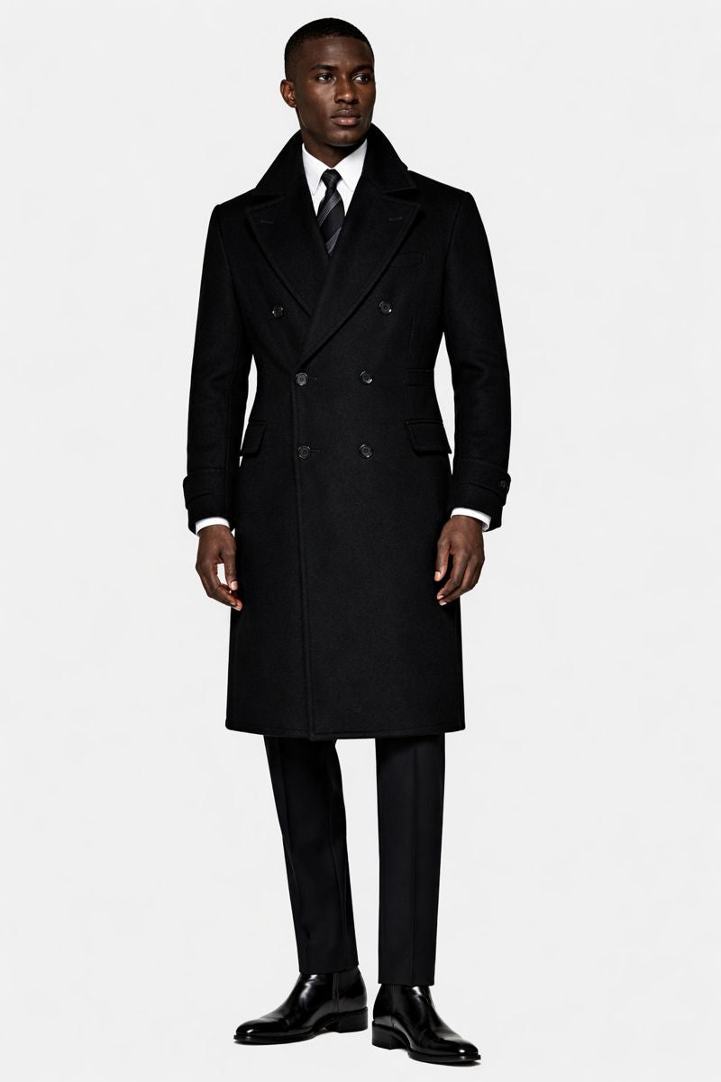 Wixese Long Wool Pea Coat
