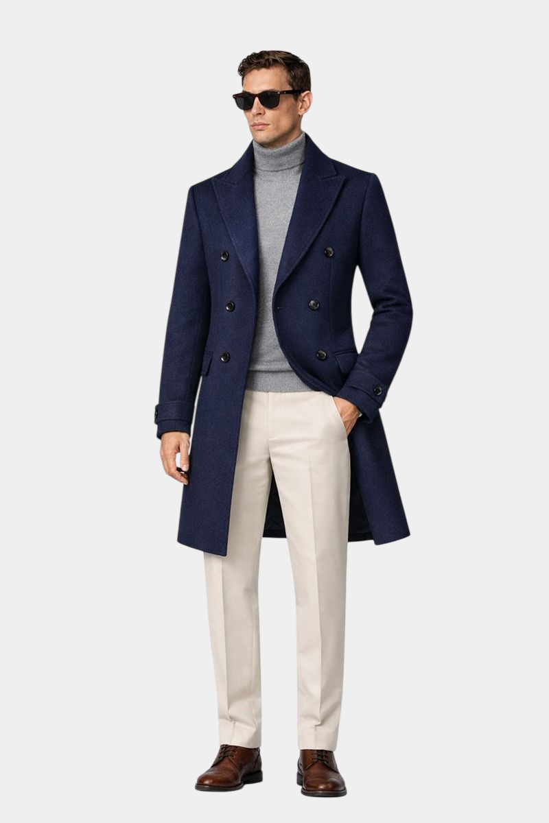 Wixese Long Wool Pea Coat