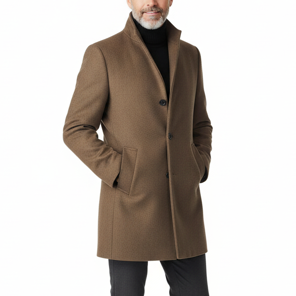Men's Premium Thick Stand Collar Wool Coat