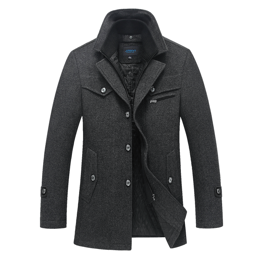 Men's British Double Layered Wool Blend Coat