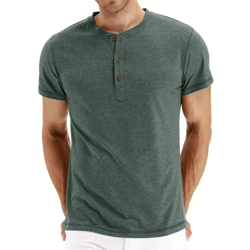 Men's Henley Fashion Casual Front Placket T-Shirts