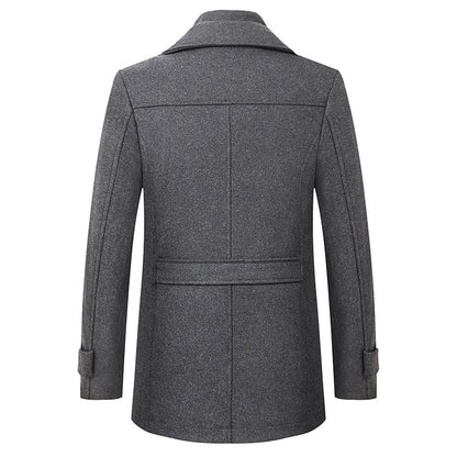 Men's Premium Thick Double Collar Wool Blend Coat