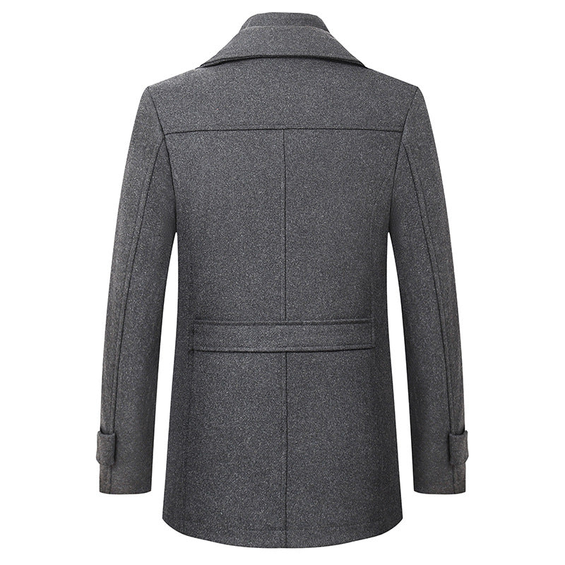 Men's Premium Thick Double Collar Wool Blend Coat