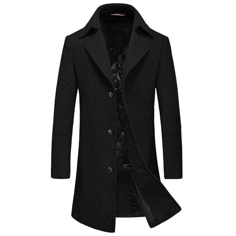 Men's Classic Long Wool Blend Coat