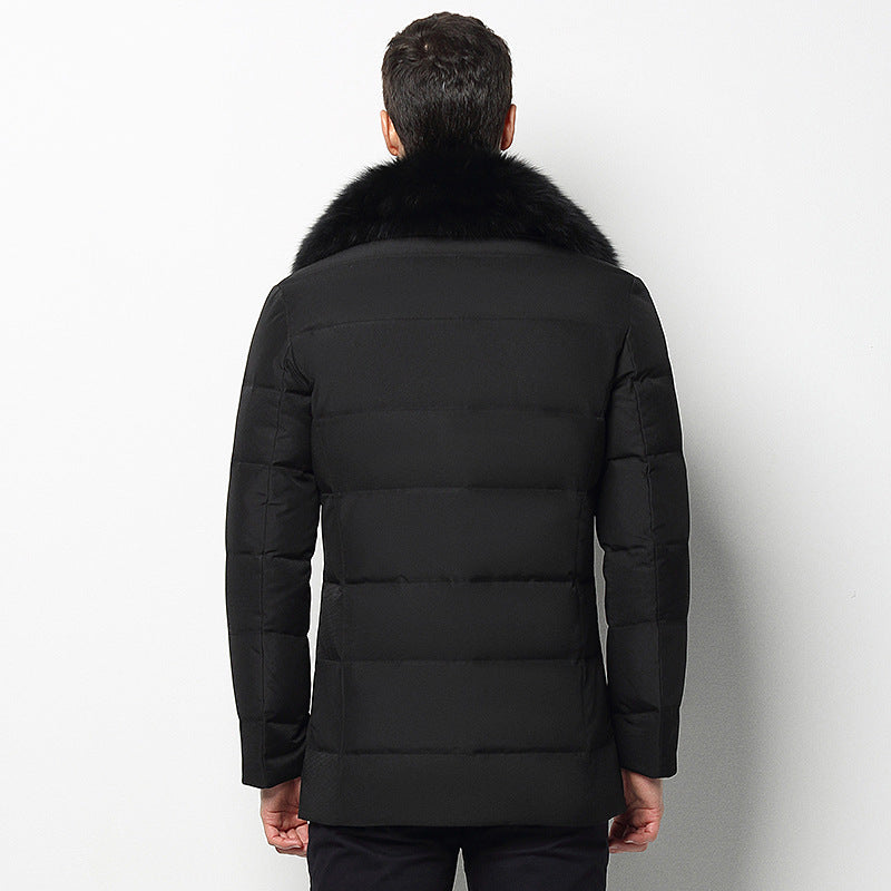 Winter Warm Down Jacket With Detachable Fur Collar