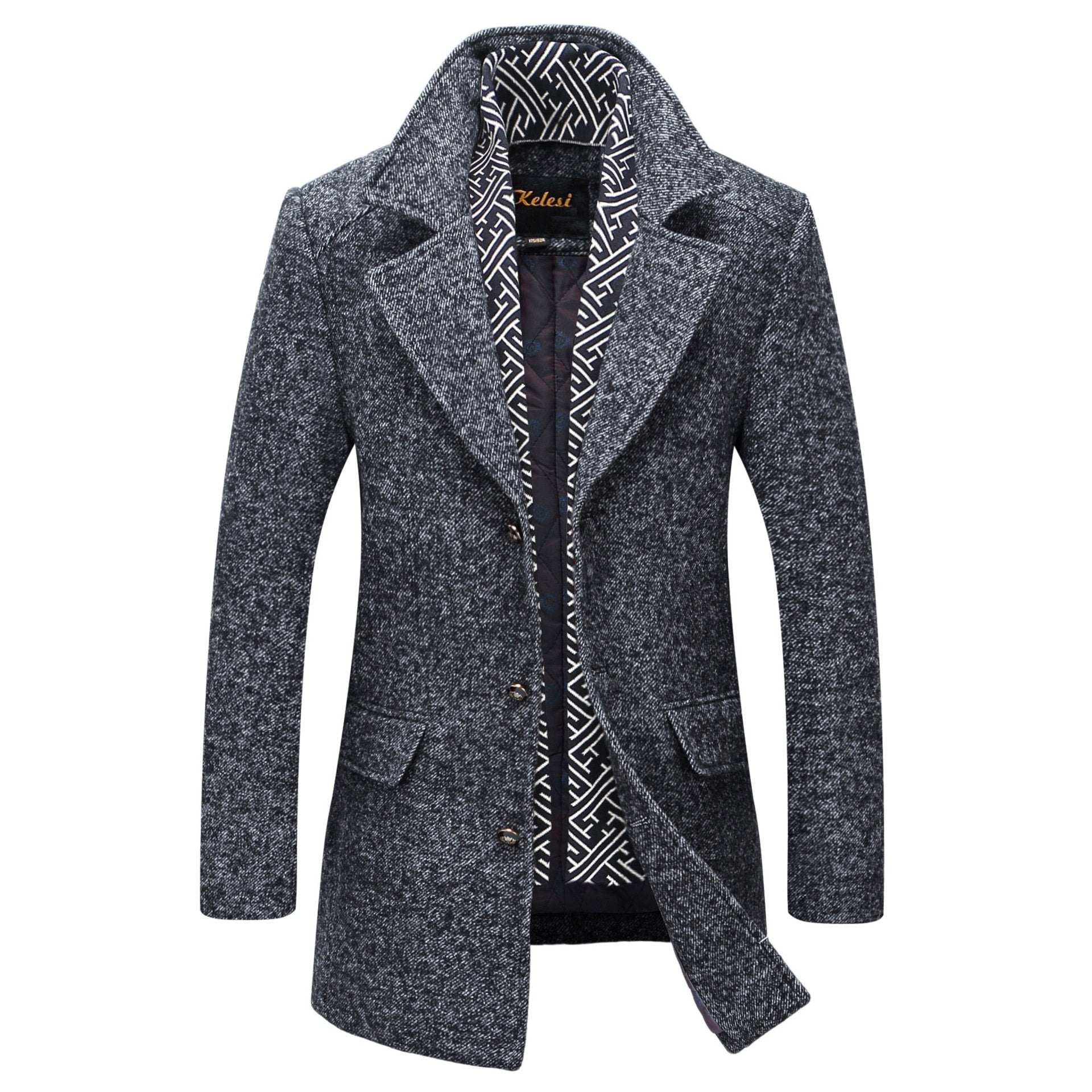 Gentlemen Scarf Premium Wool Coat #001