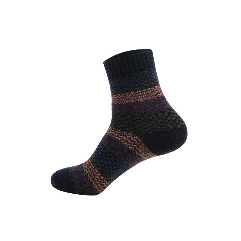 British Style Men's High Plaid Socks, Crew 5 Pairs