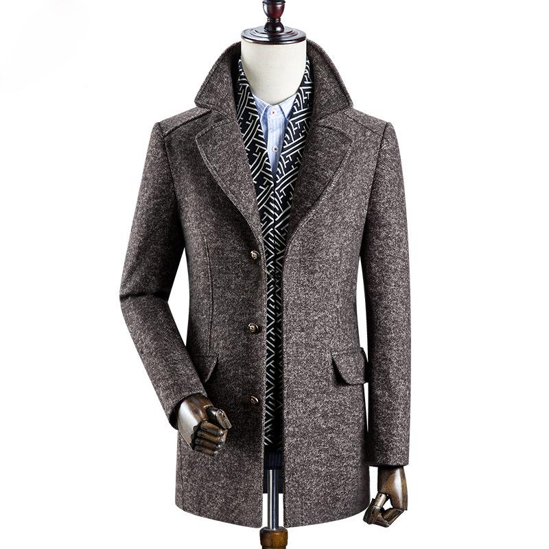 Gentlemen Scarf Premium Wool Coat #001