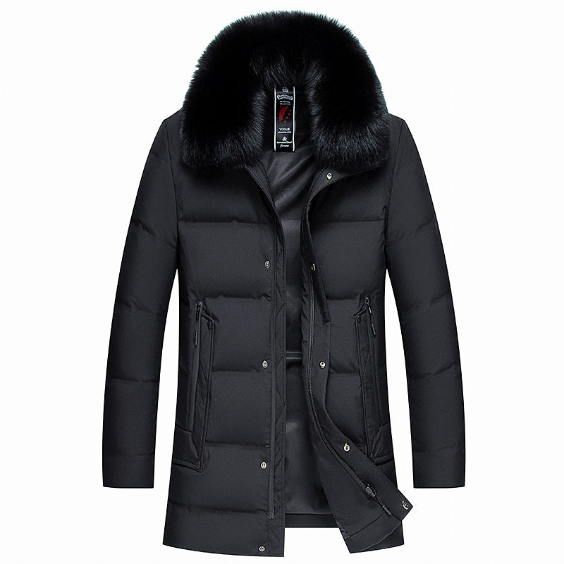 Winter Warm Down Jacket With Detachable Fur Collar