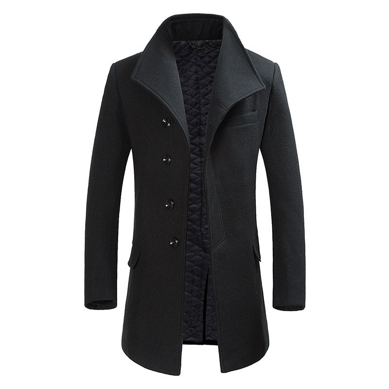 Men's Turn-Down Collar Wool Pea Coat