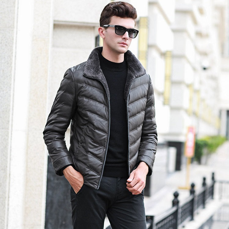 Winter Warm Down Jacket With Wool Collar