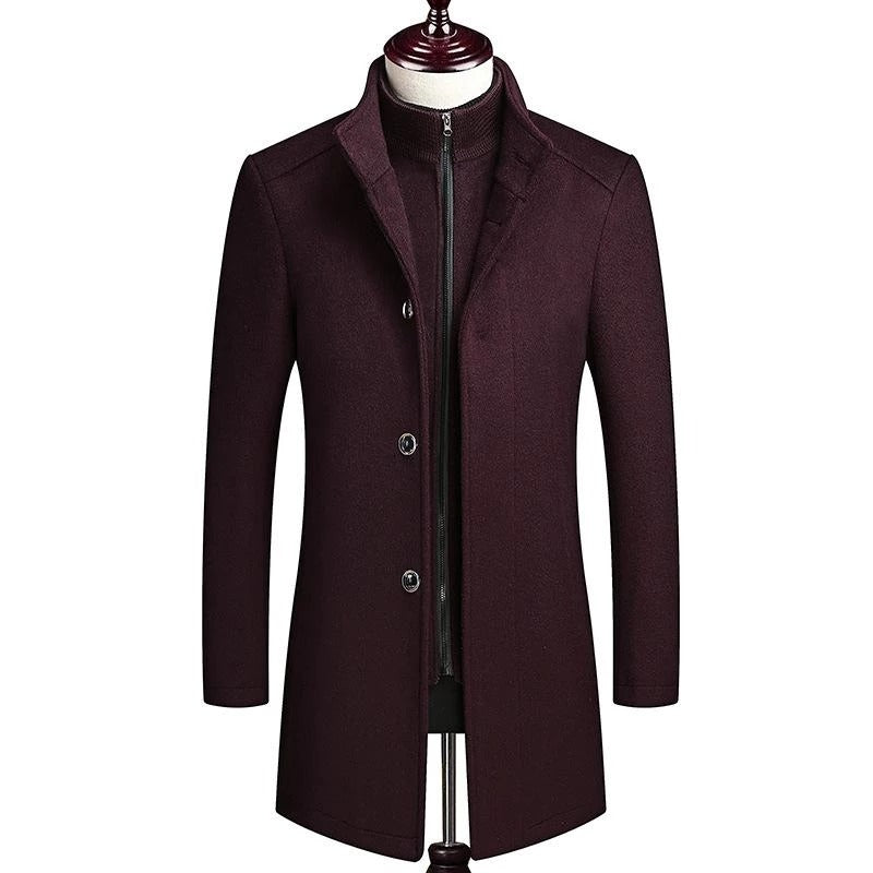 Premium Men's British Double-Layer Wool Coat