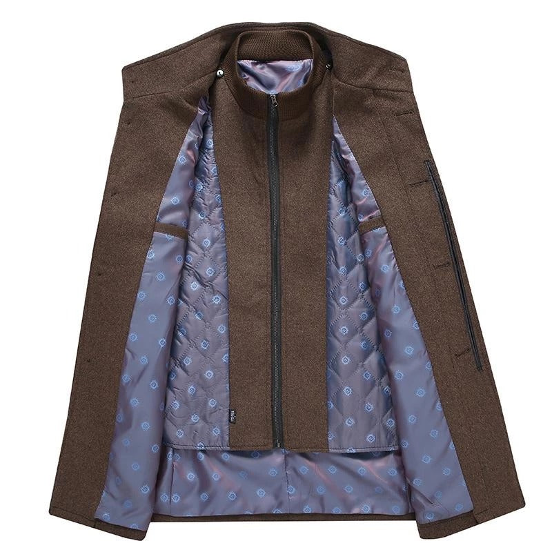 Premium Men's British Double-Layer Wool Coat