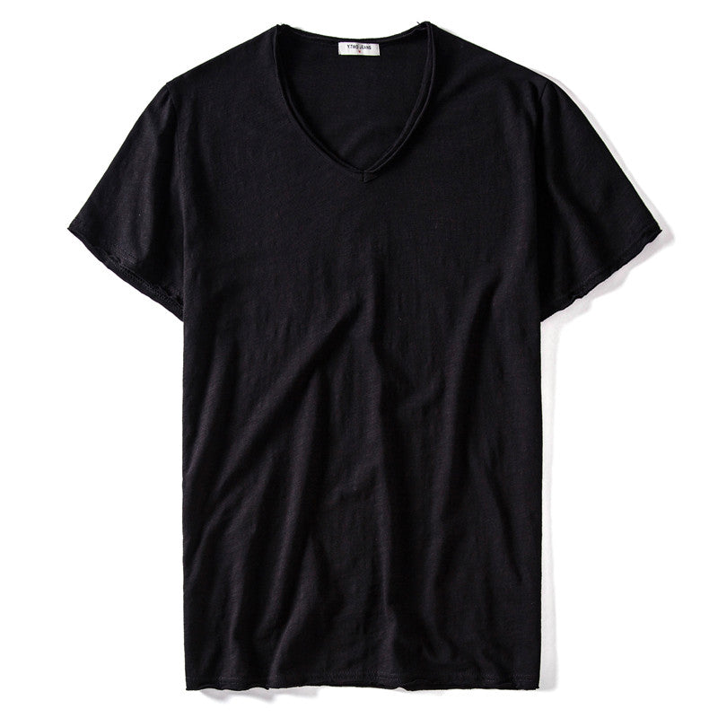 4 Pieces Men's V-neck Slim Fit T-shirts