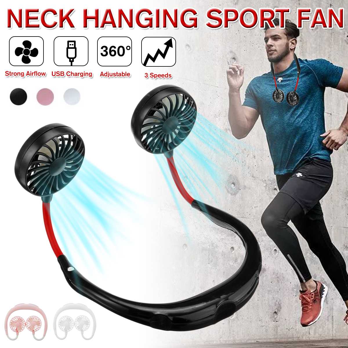 360° Adjustment USB Portable Sports Fan