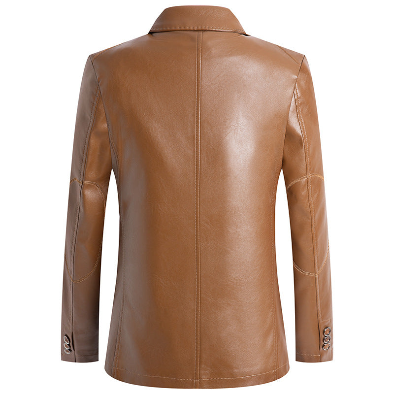 Top Men's Casual Slim Leather Jacket