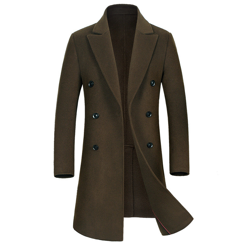 Men's Double-Faced Long Wool Coat